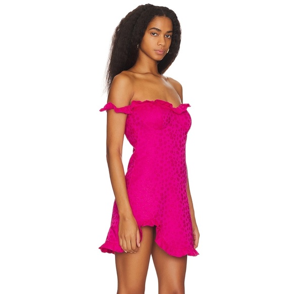 REVOLVE - Penelope Mini Dress in Fuchsia - Picture 3 of 7